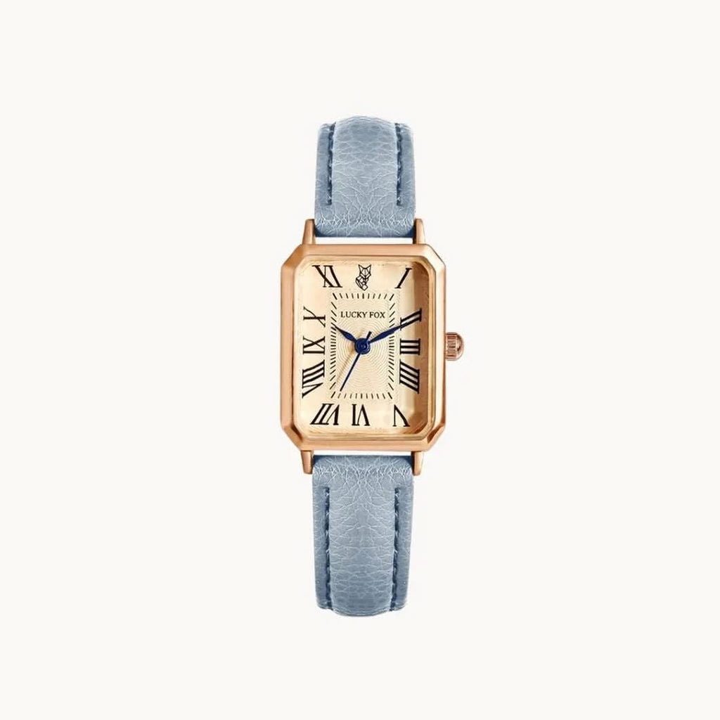 Elegant Rectangular Women’s Leather-Strap Analog Watch – Multiple Colors