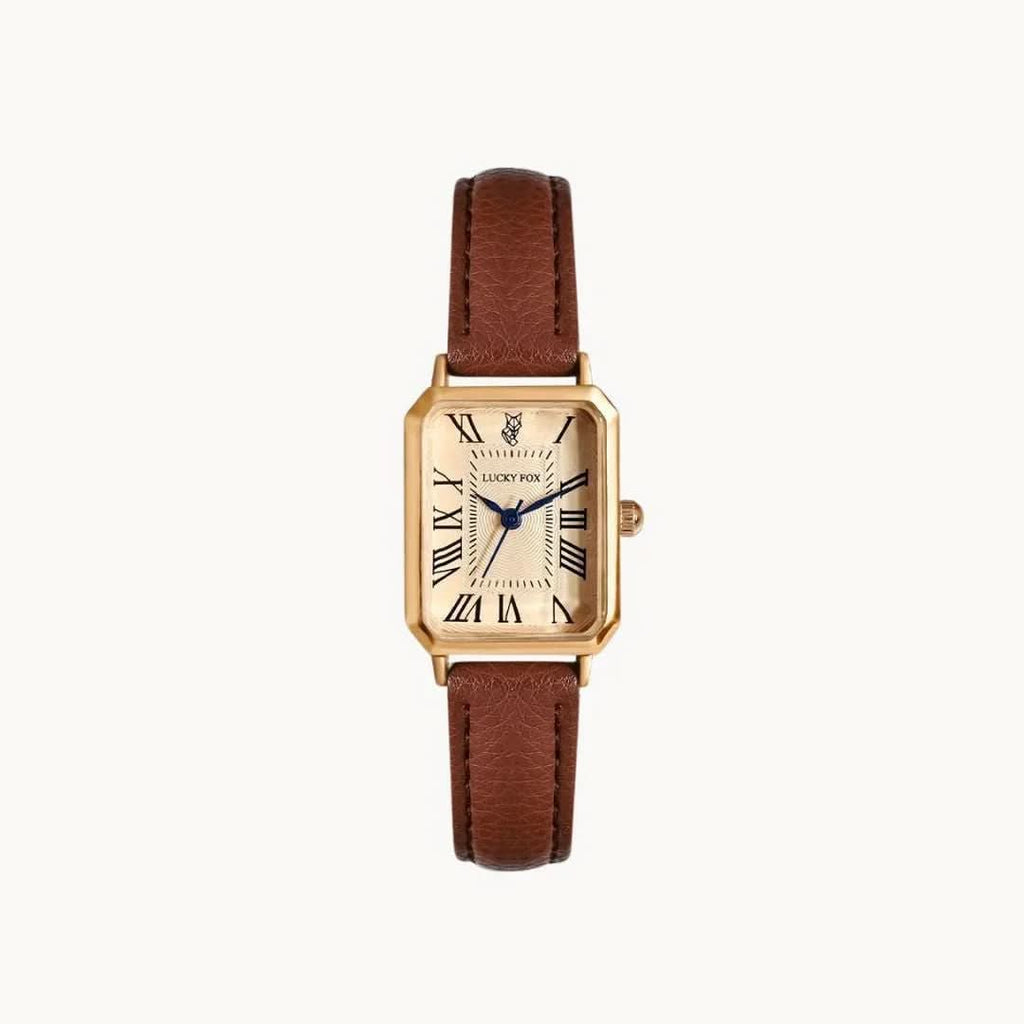 Elegant Rectangular Women’s Leather-Strap Analog Watch – Multiple Colors