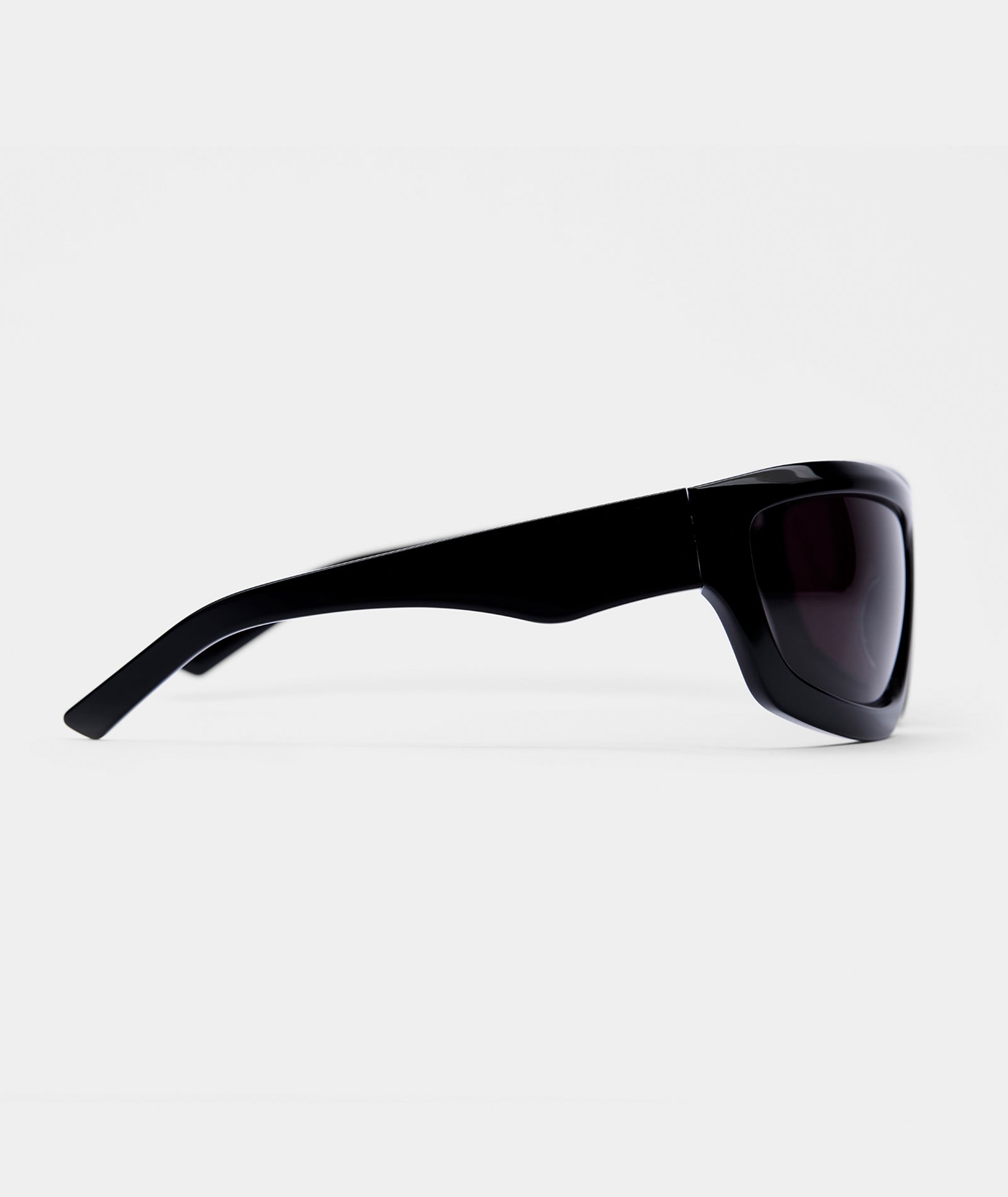Women’s Wraparound Sunglasses with Black Frame & Smoke-Tinted Lenses
