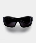Women’s Wraparound Sunglasses with Black Frame & Smoke-Tinted Lenses
