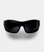 Women’s Wraparound Sunglasses with Black Frame & Smoke-Tinted Lenses