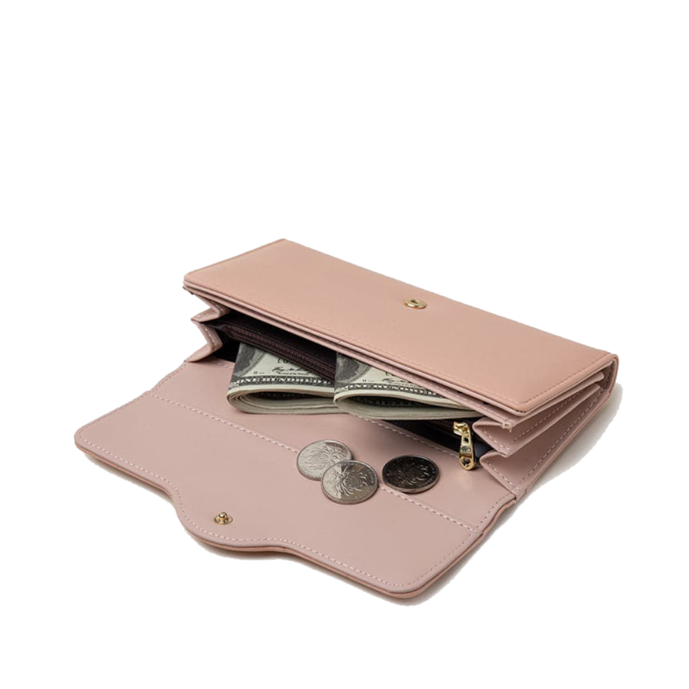 Elegant Trifold Leather Wallet with Coin Pocket