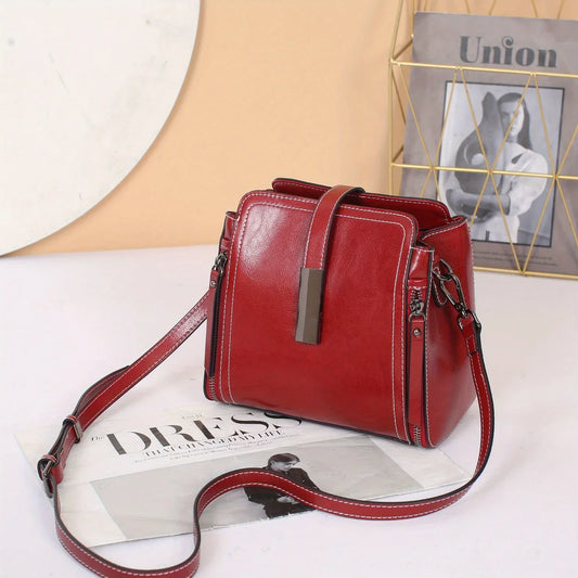 Genuine Leather Women’s Crossbody Tote Bag