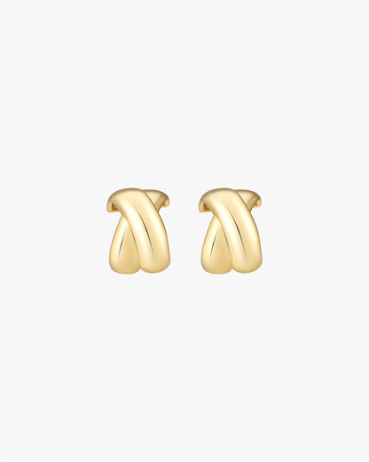 Gold Twisted Hoop Earrings – Sculptural Modern Minimalist Jewelry