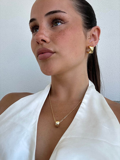 Gold Twisted Hoop Earrings – Sculptural Modern Minimalist Jewelry