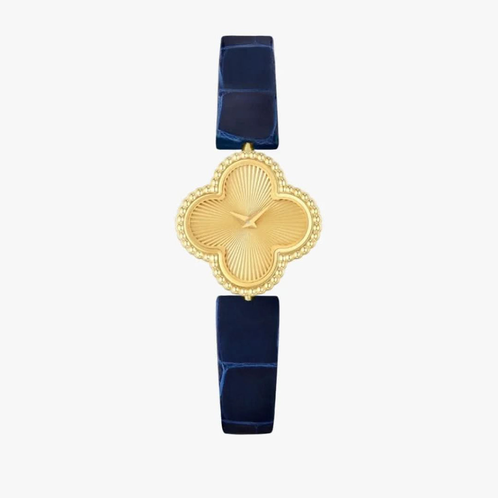 Elegant Clover Dial Leather Strap Watch – Multiple Colors