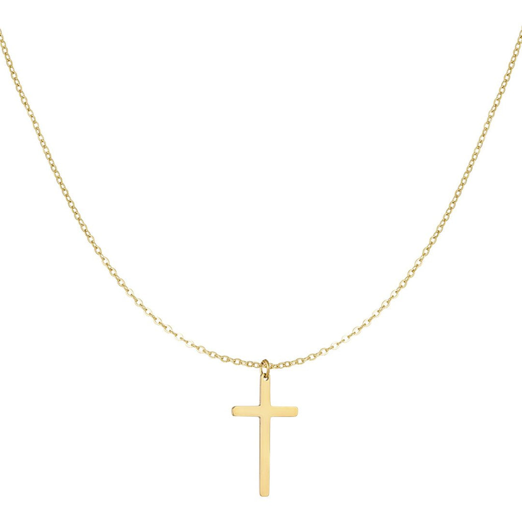 Cross Charm Necklace Gold – Faith Symbol Pendant Chain for Women