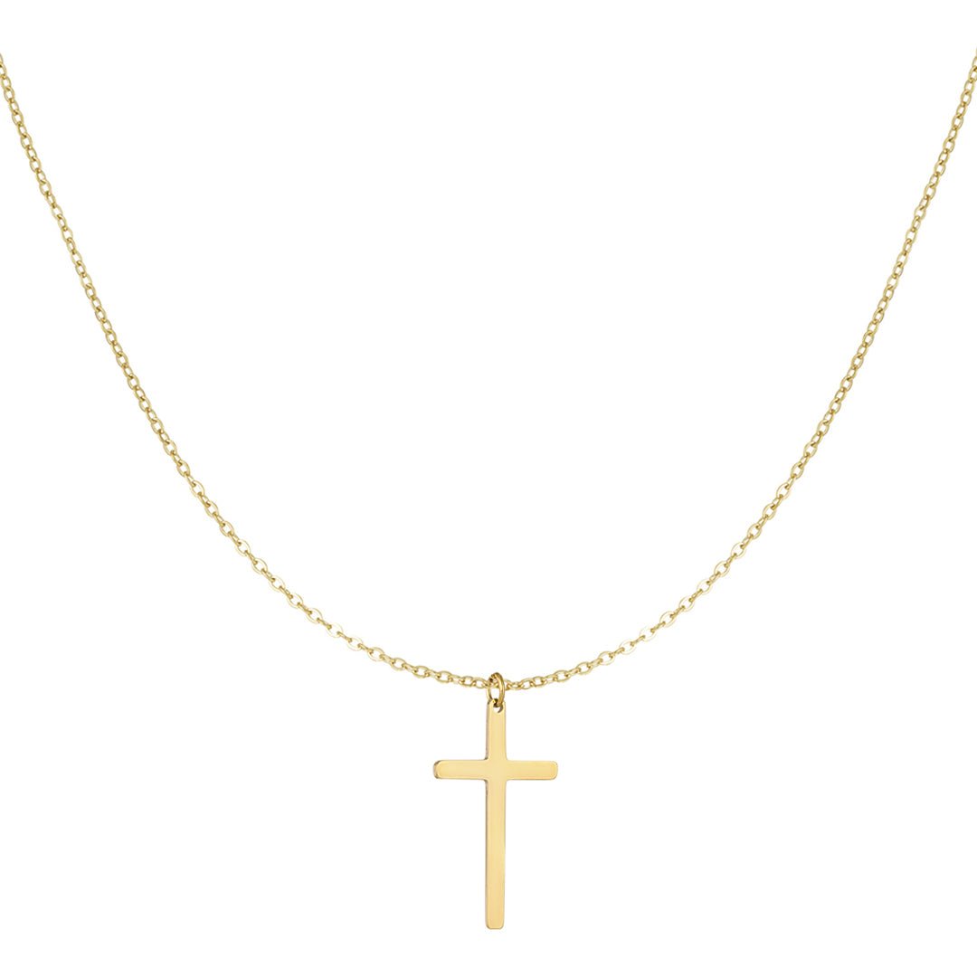 Cross Charm Necklace Gold – Faith Symbol Pendant Chain for Women