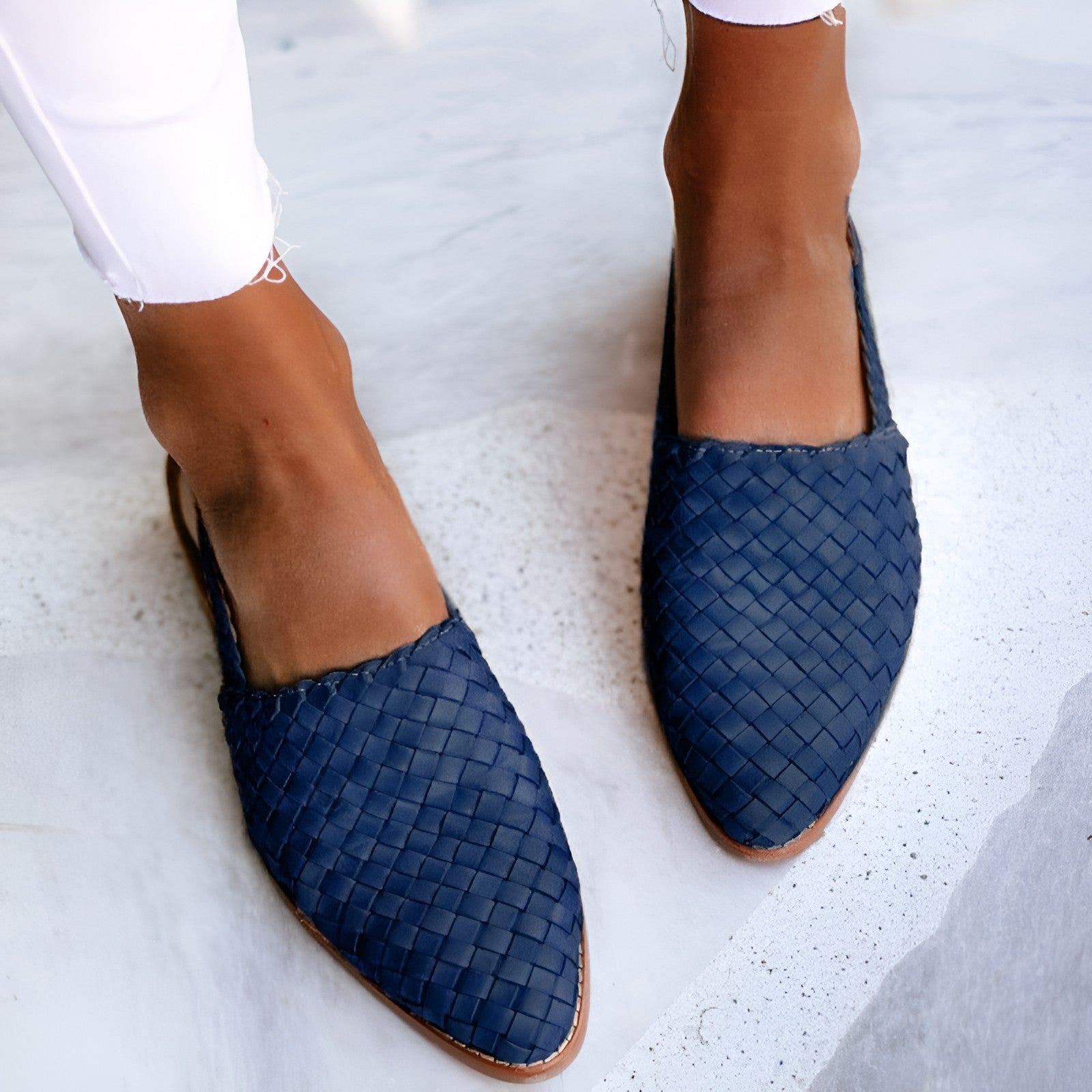 Stylish Woven Leather Pointy Sandals for Women