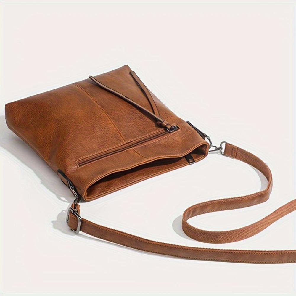 Retro Square Leather Crossbody Bag