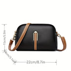 Litchi Embossed Leather Crossbody Bag