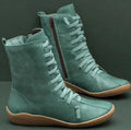 Women Barefoot Ankle Boots with Laces and Zippers