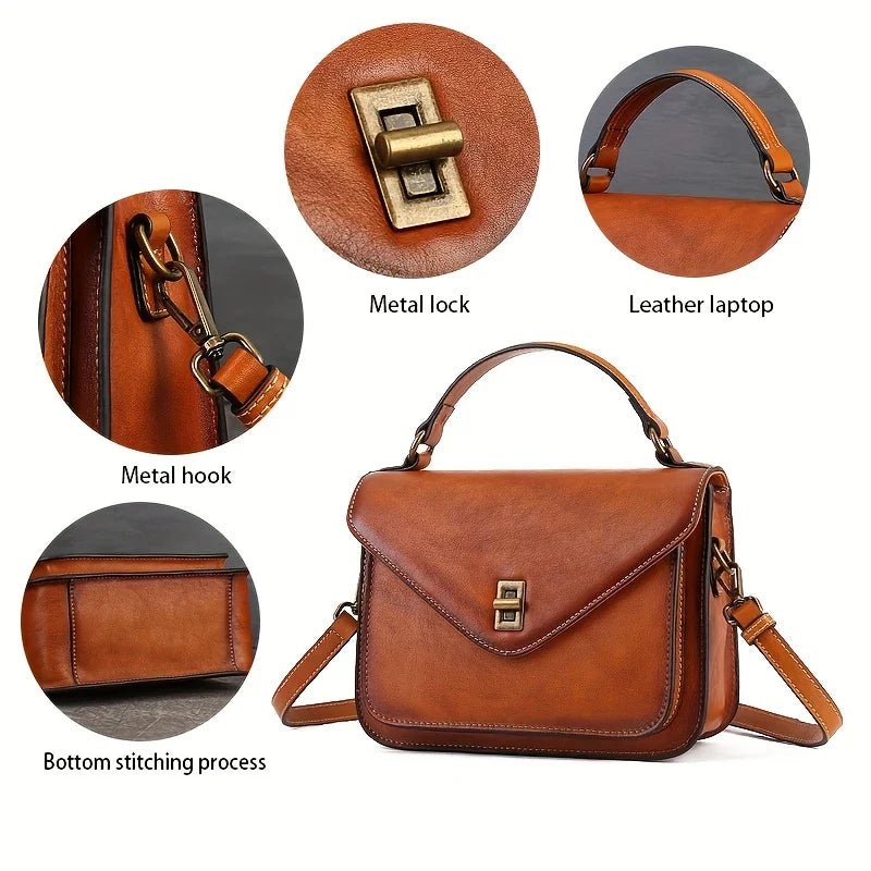 Retro Mailman Genuine Leather Crossbody Bag for Women