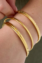 Simple Mini Diamond Bangle Bracelet – Minimalist Sparkling Cuff Jewelry