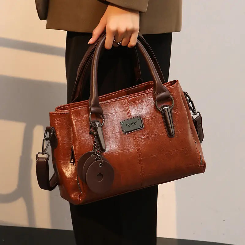 Retro Boston PU leather Bag