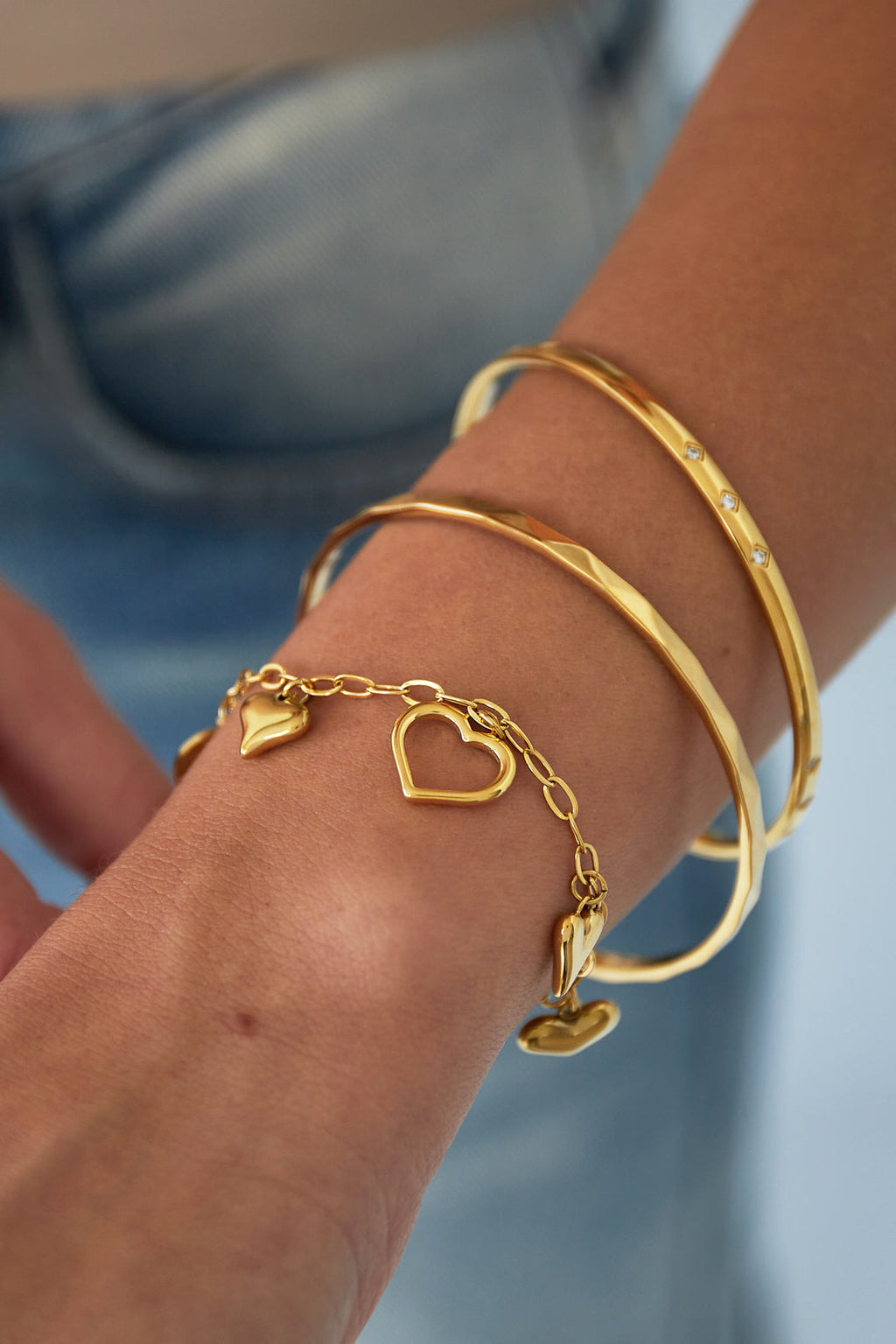Simple Mini Diamond Bangle Bracelet – Minimalist Sparkling Cuff Jewelry