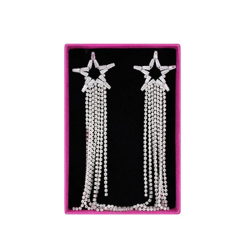 Festive Star Silver Star Earrings for Women