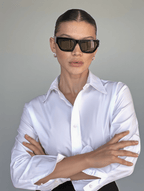 Women’s Classic Sunglasses with Black Frame & Khaki-Tinted Lenses