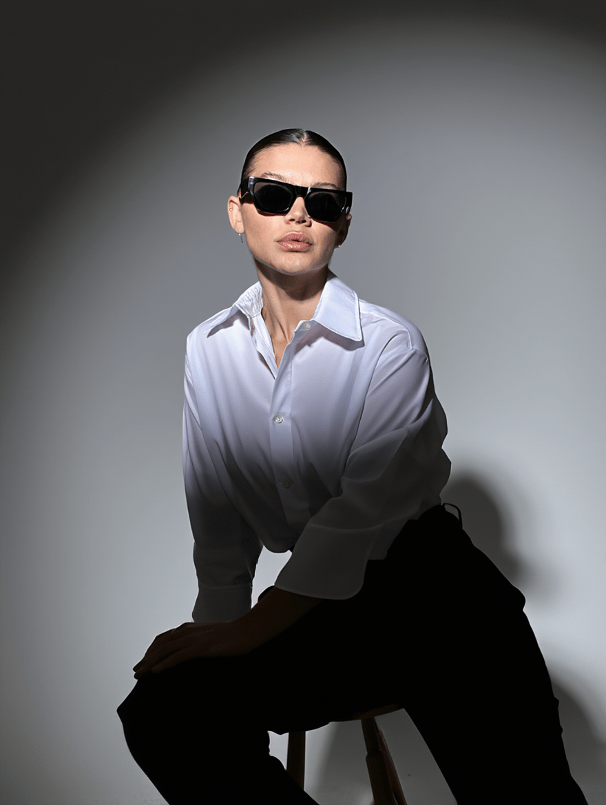 Women’s Classic Sunglasses with Black Frame & Khaki-Tinted Lenses