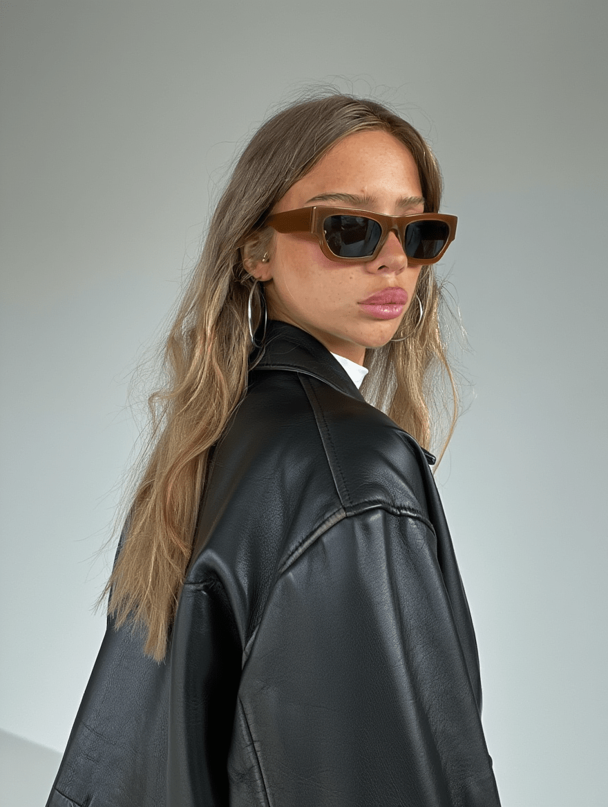 Women’s Classic Sunglasses with Coco Brown Frame & Smoke-Tinted Lenses