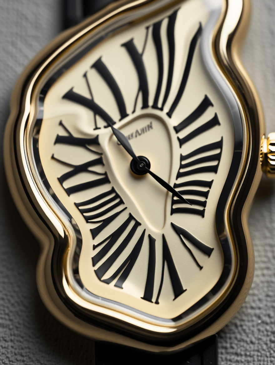 Gold Oval Case Watch with Black Leather Strap – Quartz Movement