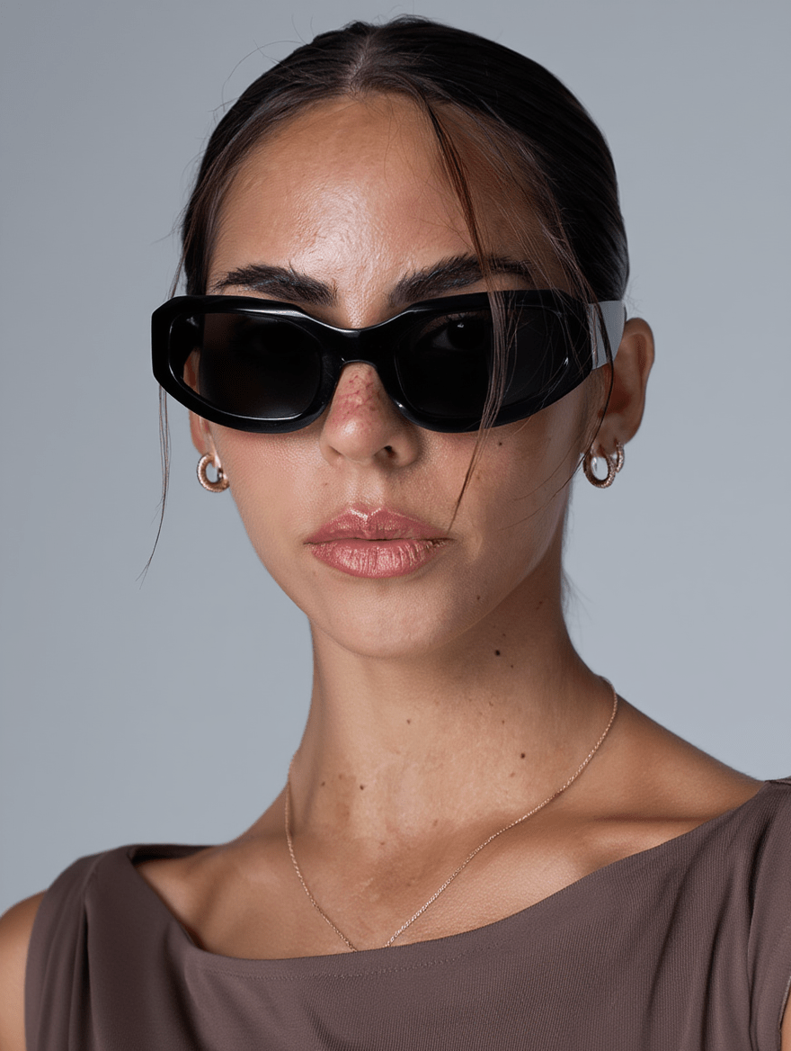 Women’s Sport Wraparound Sunglasses with Black Frame & Smoke-Tinted Lenses