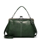 Vintage Kiss-Lock Leather Handbag