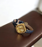 Elegant Clover Dial Leather Strap Watch – Multiple Colors