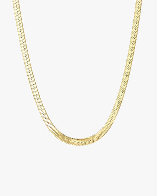 Gold Herringbone Chain Necklace