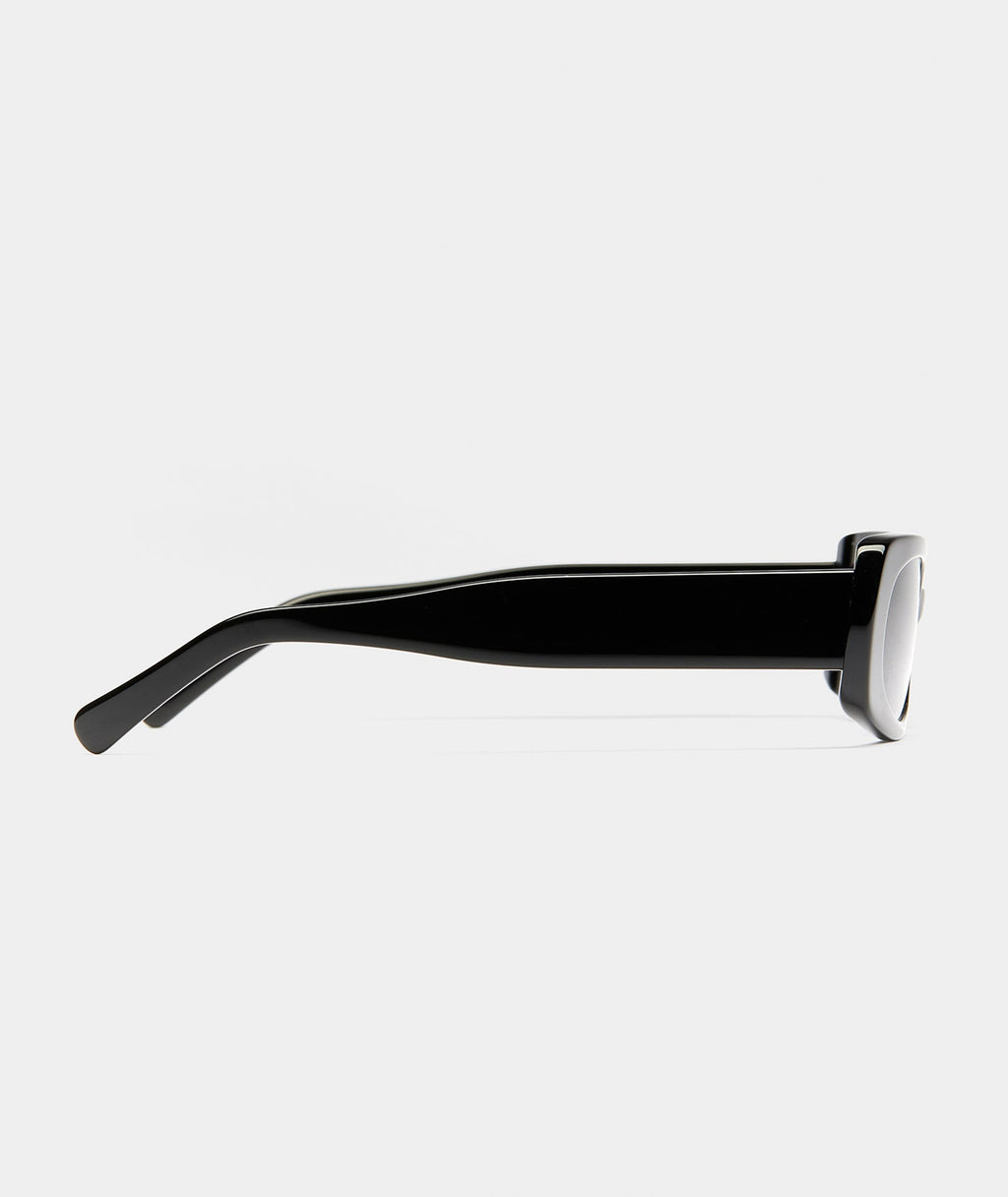 Women’s Slim Rectangular 90s-Inspired Sunglasses with Black Frame & Smoke Grey Lenses