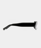Women’s Slim Rectangular 90s-Inspired Sunglasses with Black Frame & Smoke Grey Lenses