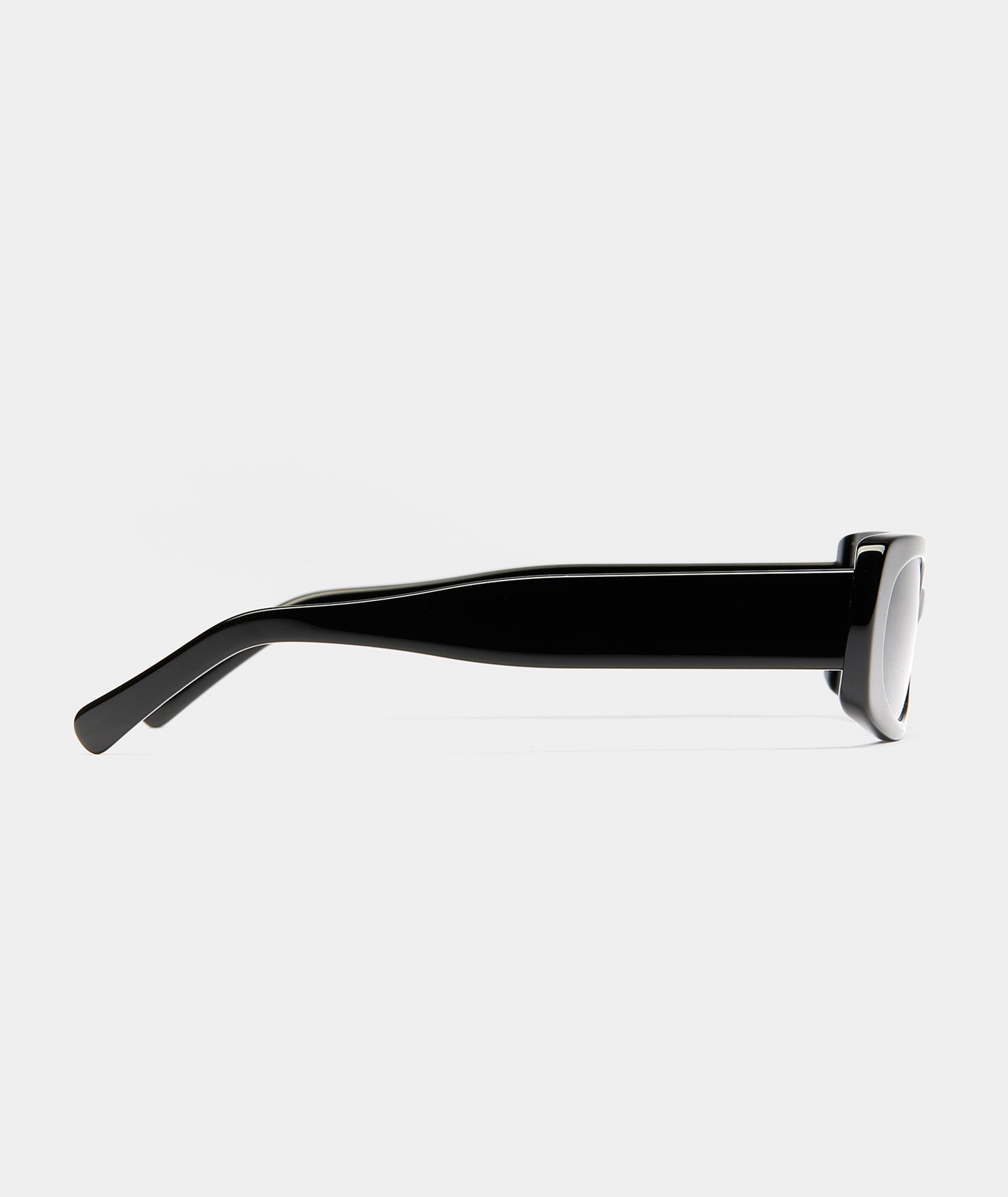 Women’s Slim Rectangular 90s-Inspired Sunglasses with Black Frame & Smoke Grey Lenses