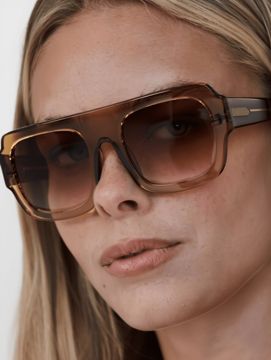 Women’s Resort-Style Sunglasses with Caramel Frame & Toffee-Tinted Lenses