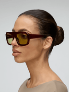Women’s Resort-Style Sunglasses with Malbec Frame & Khaki-Tinted Lenses