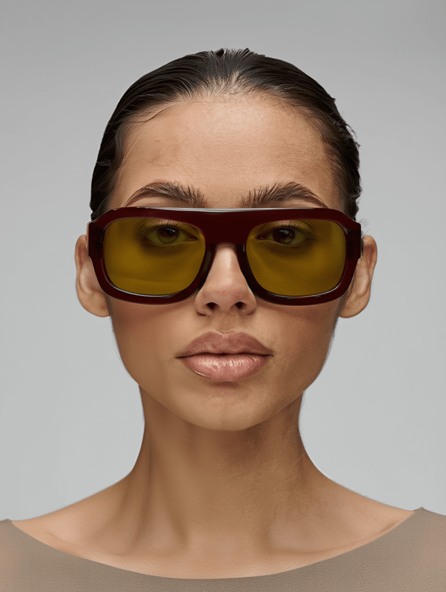 Women’s Resort-Style Sunglasses with Malbec Frame & Khaki-Tinted Lenses