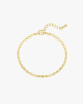 Gold chain bracelet with adjustable clasp on white background, featuring intricate link design. Elegant jewelry accessory for fashion and style.
