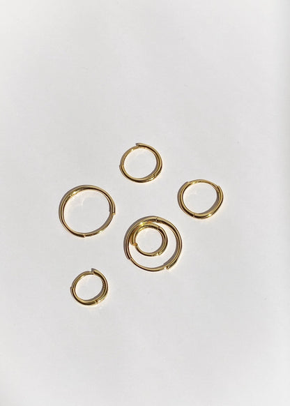 Gold-Plated Mini Hoop Earrings – Simple Click Closure