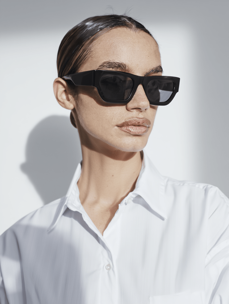 Women’s Classic Sunglasses with Black Frame & Smoke-Tinted Lenses