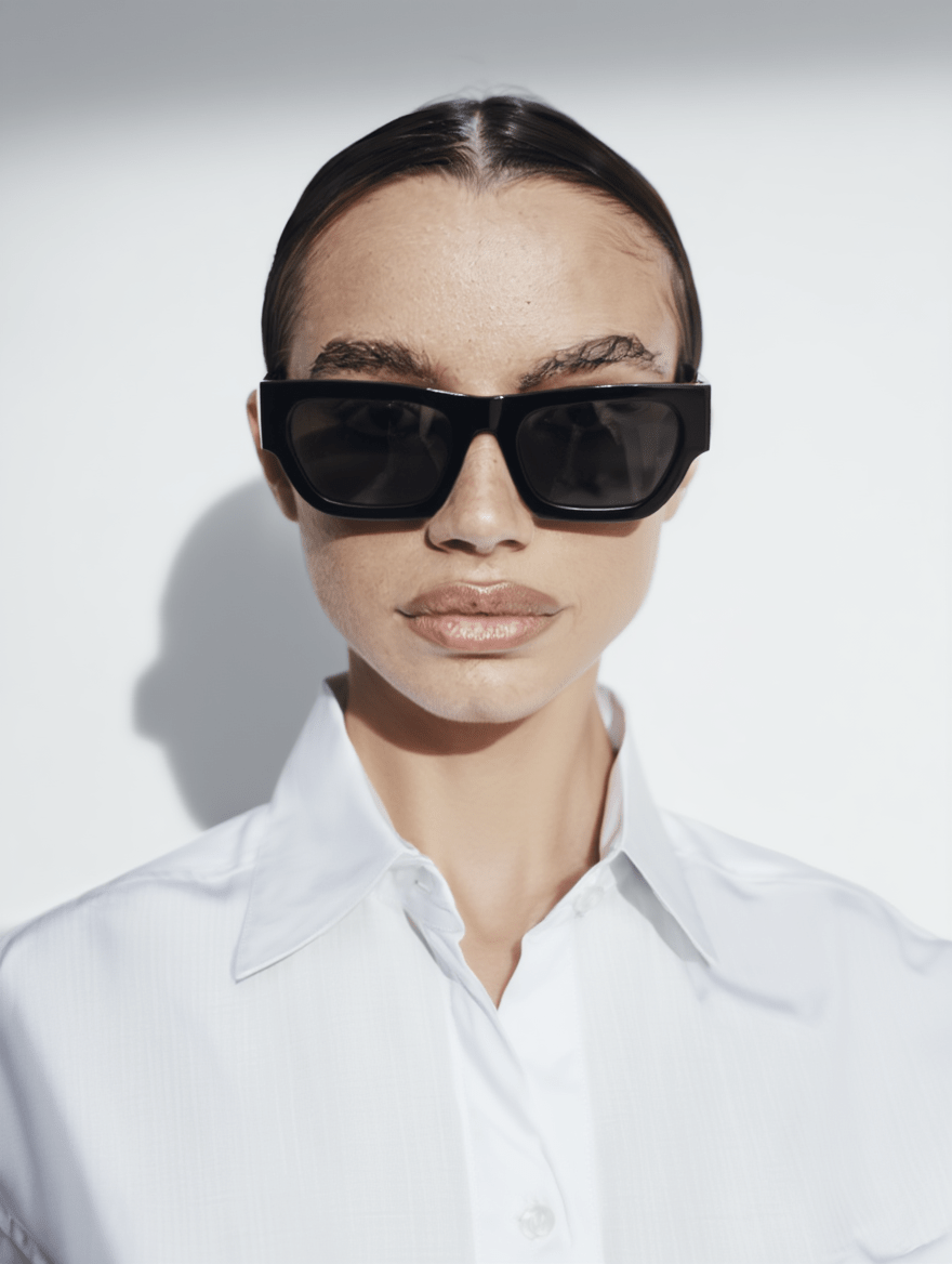 Women’s Classic Sunglasses with Black Frame & Smoke-Tinted Lenses
