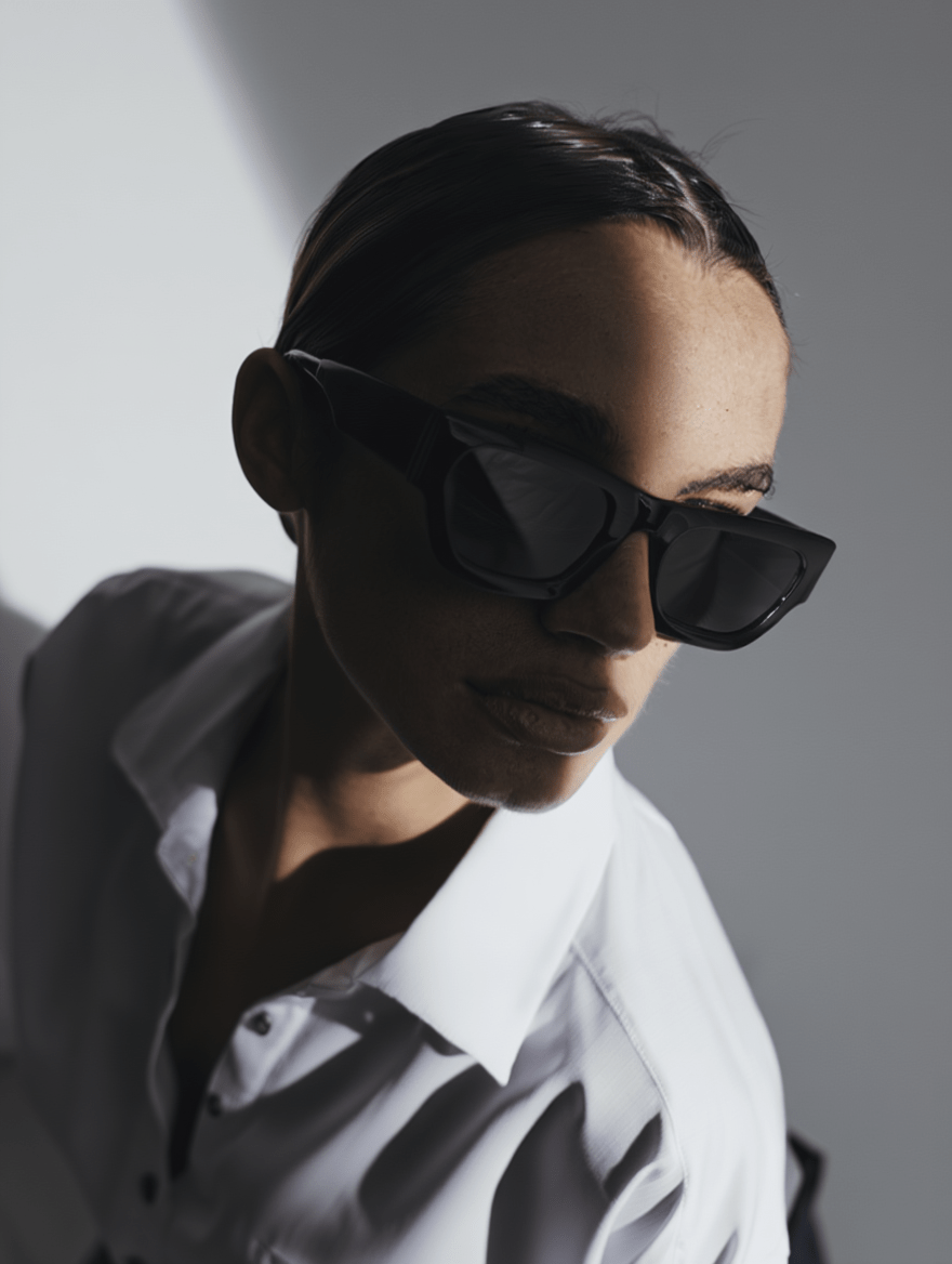 Women’s Classic Sunglasses with Black Frame & Smoke-Tinted Lenses