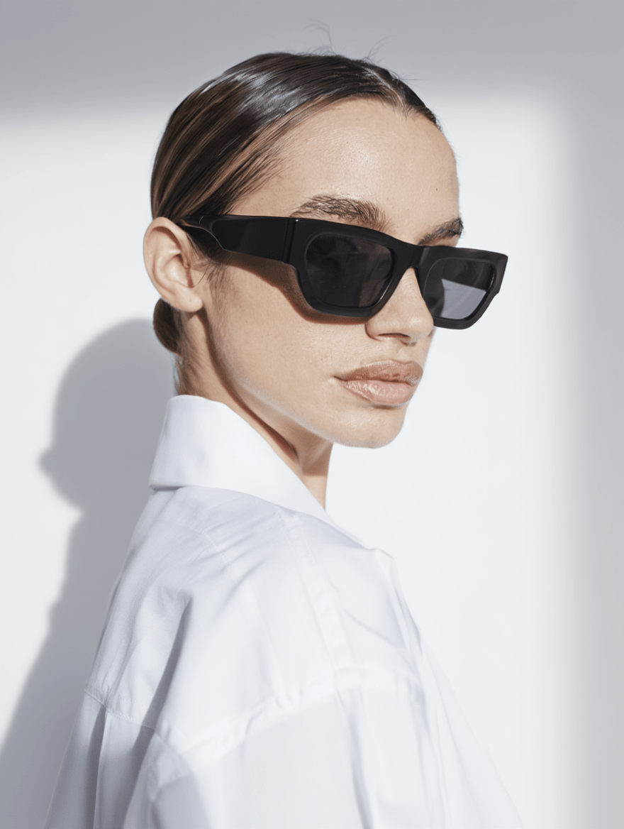 Women’s Classic Sunglasses with Black Frame & Smoke-Tinted Lenses