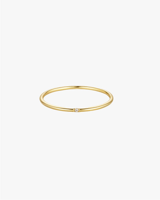 Delicate Gold Ring with Miniature Center Stone