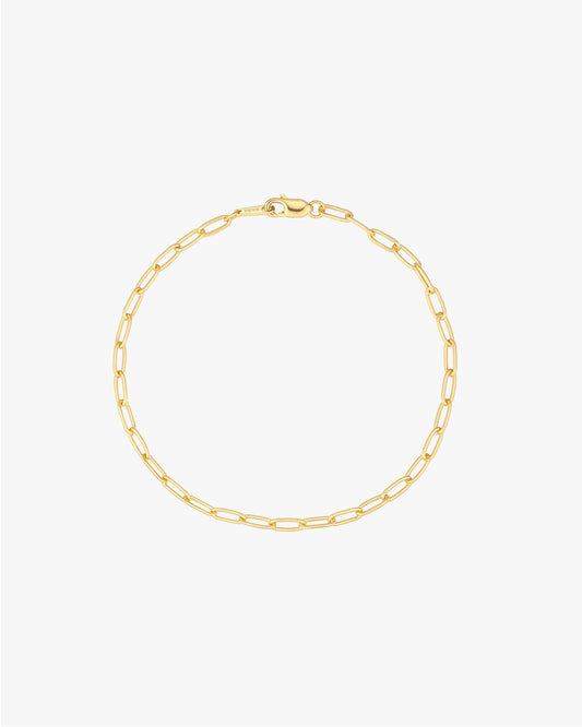 Gold-Tone Chain Link Bracelet with Lobster Clasp