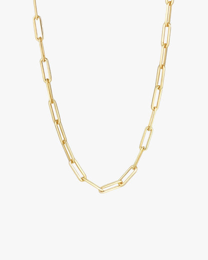 Gold-Toned Elongated Link Chain Necklace