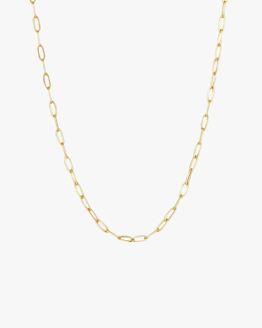 Gold-Toned Elongated Link Chain Necklace