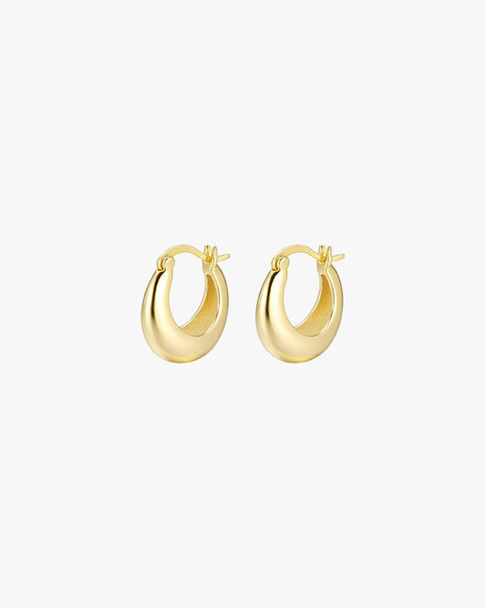 Gold Chunky Hoop Earrings – Classic Polished Statement Huggies