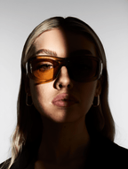 Women’s Wraparound Sunglasses with Caramel Brown Frame & Toffee-Tinted Lenses