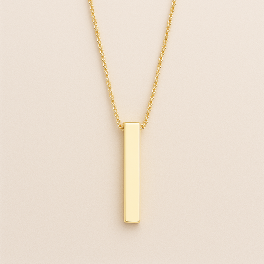 Gold pillar bar Necklace