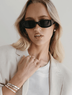 Women’s Aviator-Inspired Sunglasses with Black Frame & Smoke-Tinted Lenses