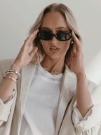 Women’s Aviator-Inspired Sunglasses with Black Frame & Smoke-Tinted Lenses